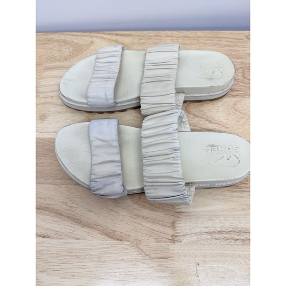 Sorel Shoes - Sorel Roaming Crisscross Slide Sandals Womens 11 Cream Leather Lug Sole #23